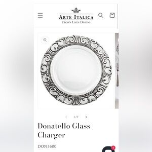 Arte Italica Pewter Donatello Glass Charger